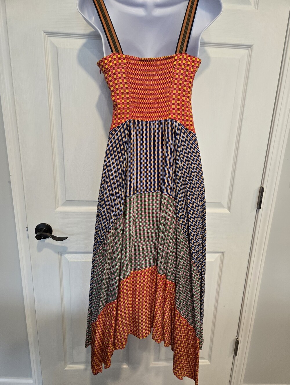 🍒 MAEVE | Multi-Color Midi Dress with Sweetheart Neckline, Size - Picture 11 of 13